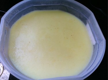 Broth in container after cooling
